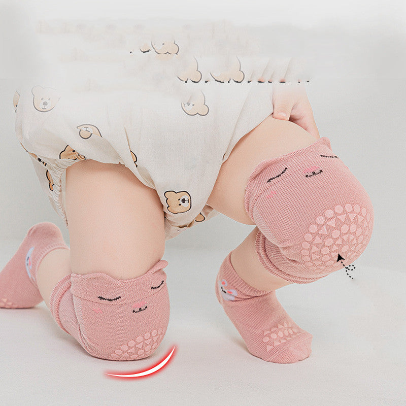 Genouillères bébé roses avec picots antidérapants